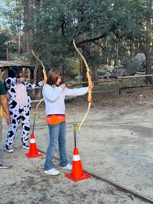 students doing archery